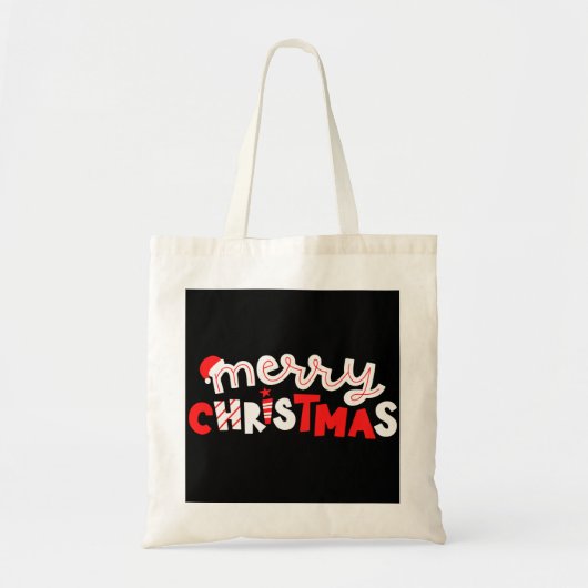 Vrolijk kerstfeest tote bag (Voorkant)