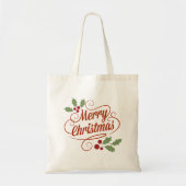 Vrolijk kerstfeest tote bag (Voorkant)