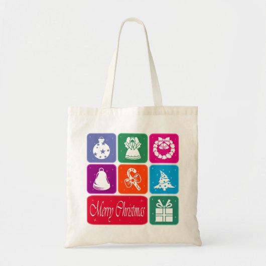 Vrolijk kerstfeest tote bag (Voorkant)