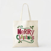 Vrolijk kerstfeest tote bag (Voorkant)