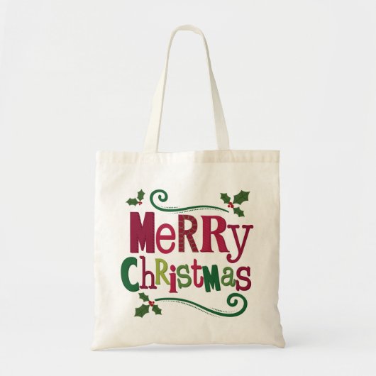Vrolijk kerstfeest tote bag (Voorkant)