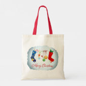 Vrolijk kerstfeest tote bag (Achterkant)
