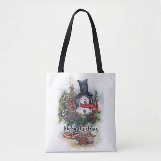 Vrolijk kerstfeest tote bag (Voorkant)