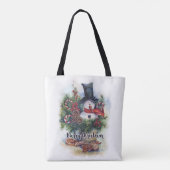 Vrolijk kerstfeest tote bag (Achterkant)