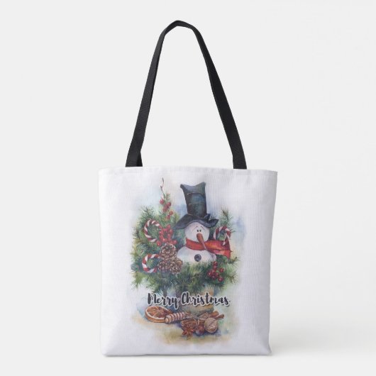 Vrolijk kerstfeest tote bag (Achterkant)