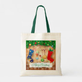 Vrolijk kerstfeest tote bag (Achterkant)