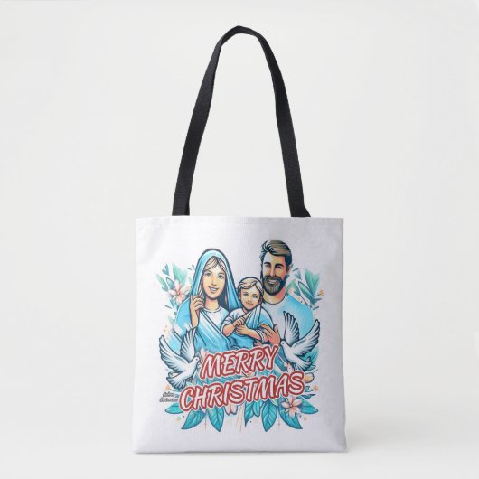 Vrolijk kerstfeest tote bag (Voorkant)