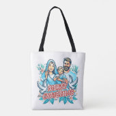 Vrolijk kerstfeest tote bag (Achterkant)