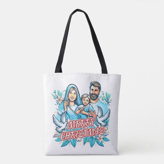 Vrolijk kerstfeest tote bag (Achterkant)