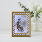 Vrolijk Kerstfeest traditioneel schaatsen Feestdagenkaart (Staand voorkant)