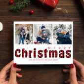 Vrolijk Kerstfeest Traditionele Eenvoudige Buffel  Feestdagenkaart