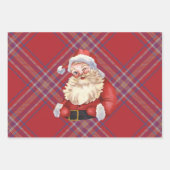 Vrolijk Kerstfeest Traditionele Kerstman en sneeuw Inpakpapier Vel (Voorkant 3)