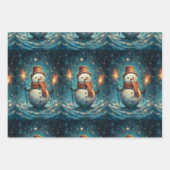 Vrolijk Kerstfeest Traditionele Kerstman en sneeuw Inpakpapier Vel (Voorkant 2)