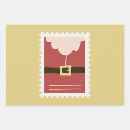 Vrolijk Kerstfeest Traditionele Kerstman en sneeuw Inpakpapier Vel (Voorkant)