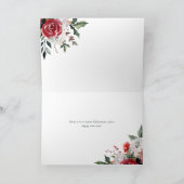 Vrolijk kerstfeest | Traditionele Waterverf bloeme Feestdagen Kaart (Binnen)