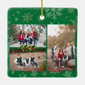 Vrolijk Kerstfeest Trein Foto Keramisch Ornament (Achterkant)