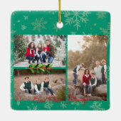 Vrolijk Kerstfeest Trein Foto Keramisch Ornament (Achterkant)