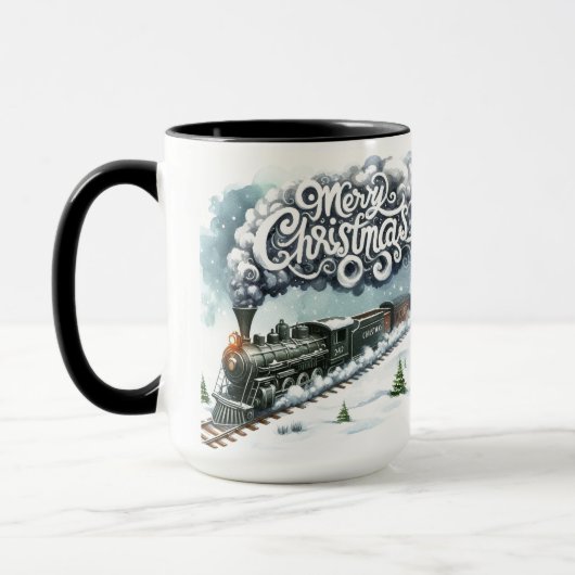 Vrolijk Kerstfeest Trein Koffie Mok Cup (Links)