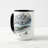 Vrolijk Kerstfeest Trein Koffie Mok Cup (Voorkant links)