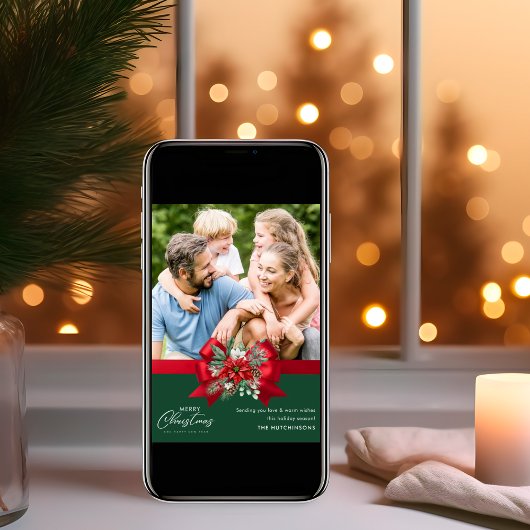 Vrolijk Kerstfeest Trendy Een-foto vakantiekaart Feestdagenkaart