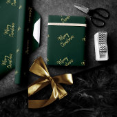 vrolijk kerstfeest | Trendy Groen en Goud Modern Cadeaupapier