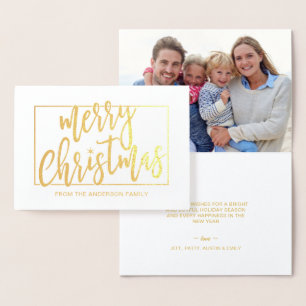 Vrolijk Kerstfeest Trendy Hand Geletterd Script Go Folie Kaarten