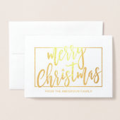 Vrolijk Kerstfeest Trendy Hand Geletterd Script Go Folie Kaarten (Voorkant met envelop)