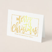 Vrolijk Kerstfeest Trendy Hand Geletterd Script Go Folie Kaarten (Voorkant)