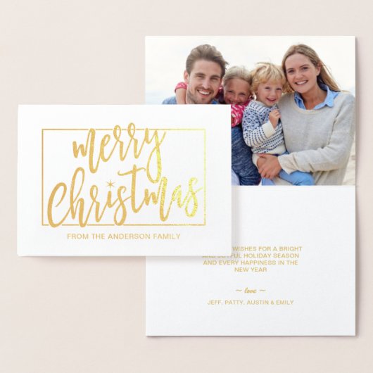 Vrolijk Kerstfeest Trendy Hand Geletterd Script Go Folie Kaarten (Display)