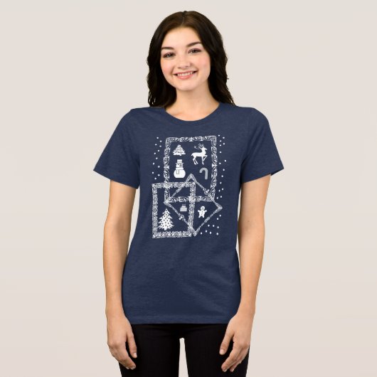 Vrolijk kerstfeest Tri-Blend shirt (Voorkant volledig)