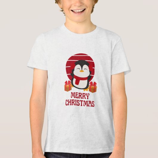 Vrolijk kerstfeest Tri-Blend shirt (Voorkant)