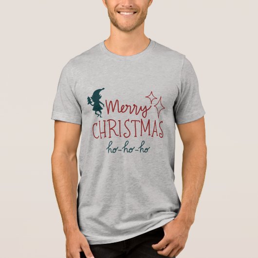 Vrolijk kerstfeest Tri-Blend shirt (Voorkant)