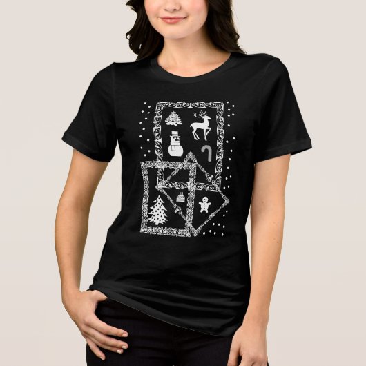Vrolijk kerstfeest Tri-Blend shirt (Voorkant)
