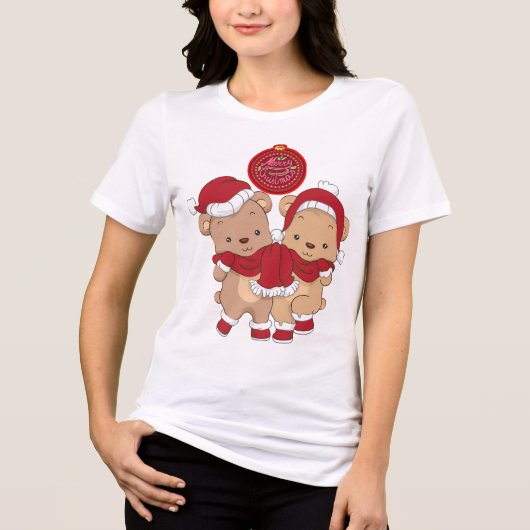 Vrolijk Kerstfeest Tri-blend T-Shirt (Voorkant)