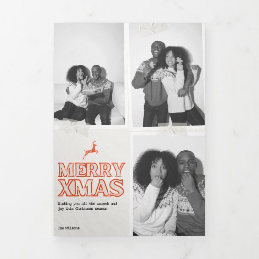 Vrolijk Kerstfeest Trifold Letter Fold Uitnodiging (Cover)