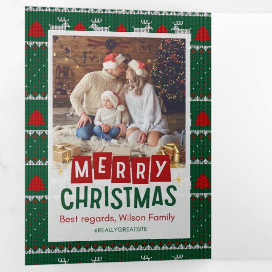 Vrolijk Kerstfeest Trifold Letter Fold Uitnodiging (Binnenzijde eerst)