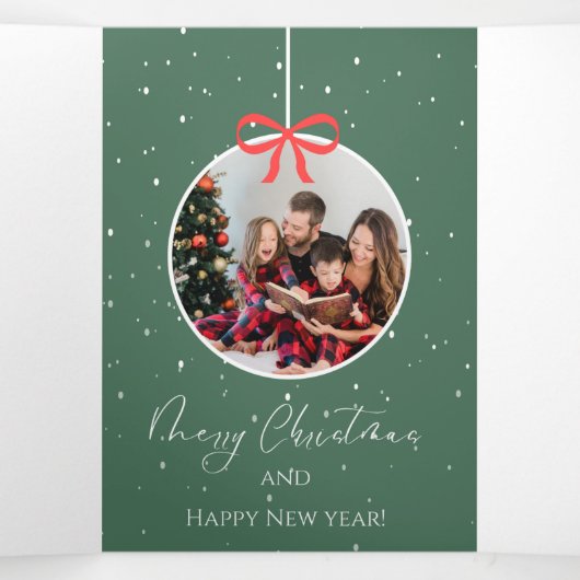 Vrolijk Kerstfeest Trifold Letter Fold Uitnodiging (Binnenkant midden)