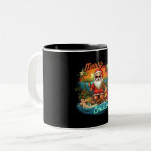 Vrolijk kerstfeest, tropisch, sinterklaas, vakanti tweekleurige koffiemok (Voorkant links)