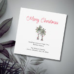 Vrolijk Kerstfeest Tropische Palmbomen Strand Feestdagenkaart<br><div class="desc">Tropical Merry Christmas wenskaart,  met een palmbomen illustratie en aanpasbare typografie. Een feestelijke manier om vakantiewensen naar vrienden en familie vanaf het strand te sturen.</div>