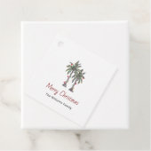 Vrolijk Kerstfeest Tropische Palmbomen Vakantie Fe Bedankjes Labels (In situ)