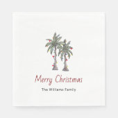 Vrolijk Kerstfeest Tropische Palmbomen Vakantie Servet (Voorkant)