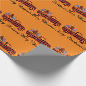 Vrolijk kerstfeest Tuck Cheetah Trees Cadeaupapier (Hoek)