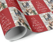 Vrolijk kerstfeest twee foto gepersonaliseerde don cadeaupapier (Rol Hoek)