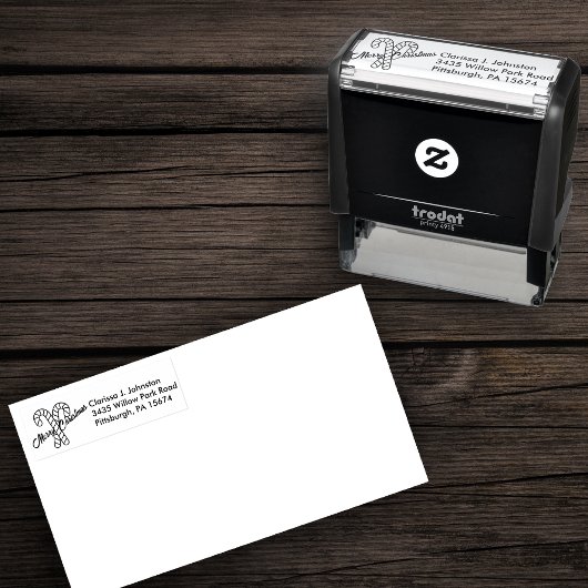 Vrolijk kerstfeest Twee gestreepte snoepstokken Om Zelfinktende Stempel