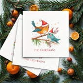 Vrolijk Kerstfeest Twee Liefdevolle Vogels Kerstfe Servet