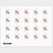 Vrolijk kerstfeest twee liefdevolle vogels ronde sticker (Vel)