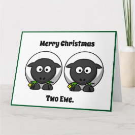 Vrolijk kerstfeest twee ooien naar u Cartoon Kaart