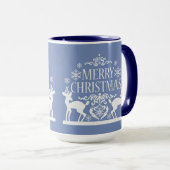 Vrolijk kerstfeest Twee-toon-Mok-blauw Mok (Voorkant rechts)