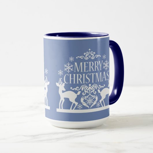 Vrolijk kerstfeest Twee-toon-Mok-blauw Mok (Voorkant rechts)