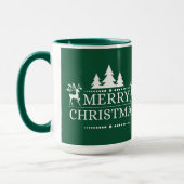 Vrolijk kerstfeest Twee-toon-Mok-groen Mok (Links)